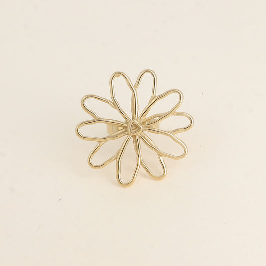 Bague - grande fleur ajourée