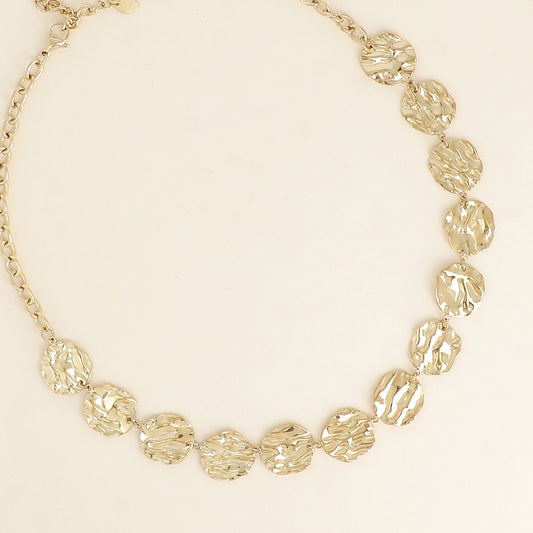 Collier - pièces rondes martelées 44+5 cm