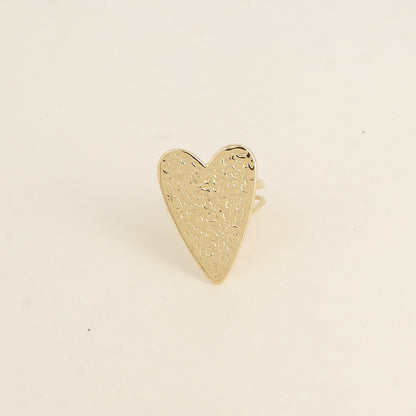 Bague - grand cœur martelé