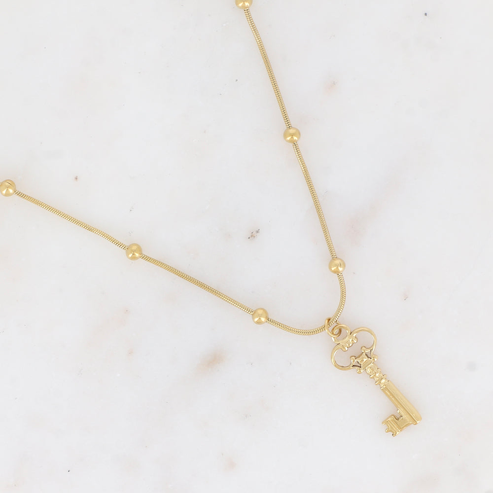 Collier avec clé ajourée (50+5CM)