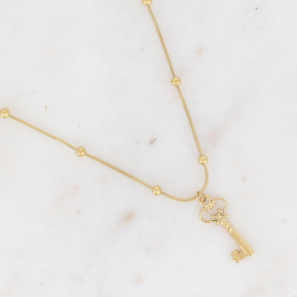 Collier avec clé ajourée (50+5CM)
