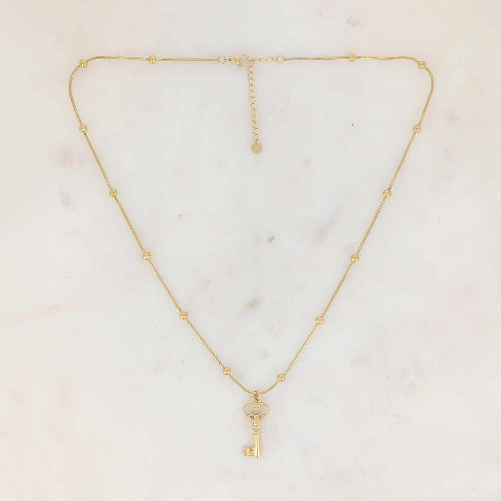 Collier avec clé ajourée (50+5CM)