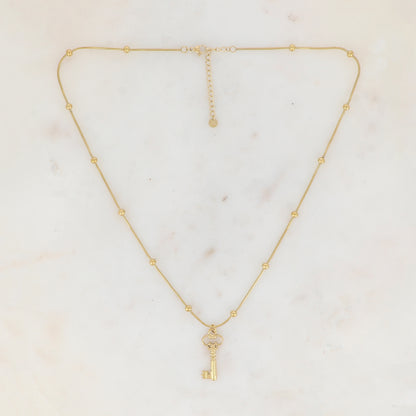 Collier avec clé ajourée (50+5CM)
