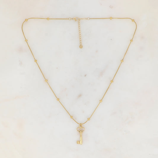 Collier avec clé ajourée (50+5CM)