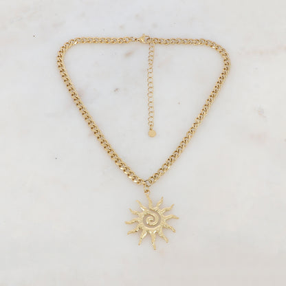 Collier en maille avec soleil (37+7CM)