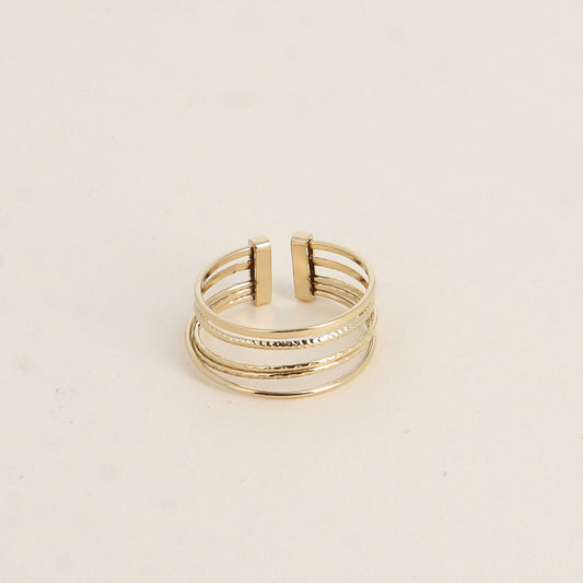 Bague - 5 anneaux lisses et striées