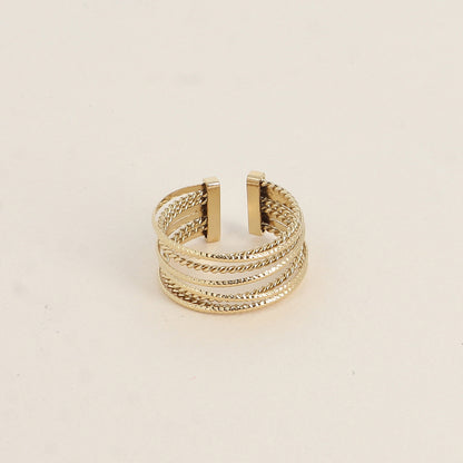 Bague - 8 anneaux lisses et torsadés