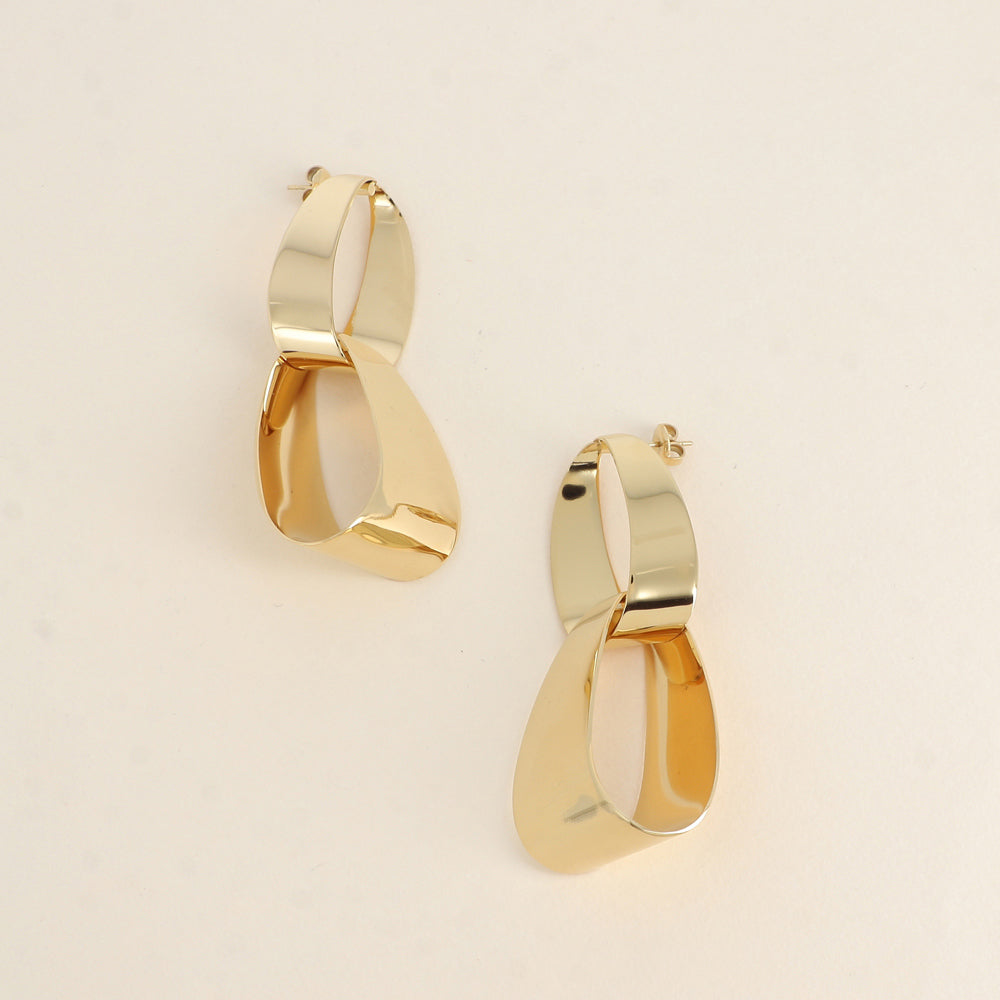 Boucles pendantes - double anneau large 30x65 mm