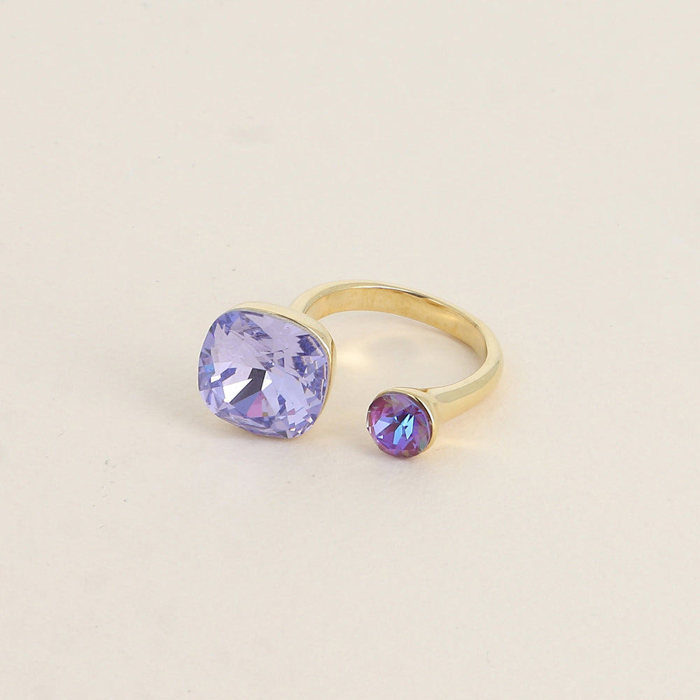 Bague - ornée de 2 cristaux de Swarovski® - Provence lavender & Burgundy delite