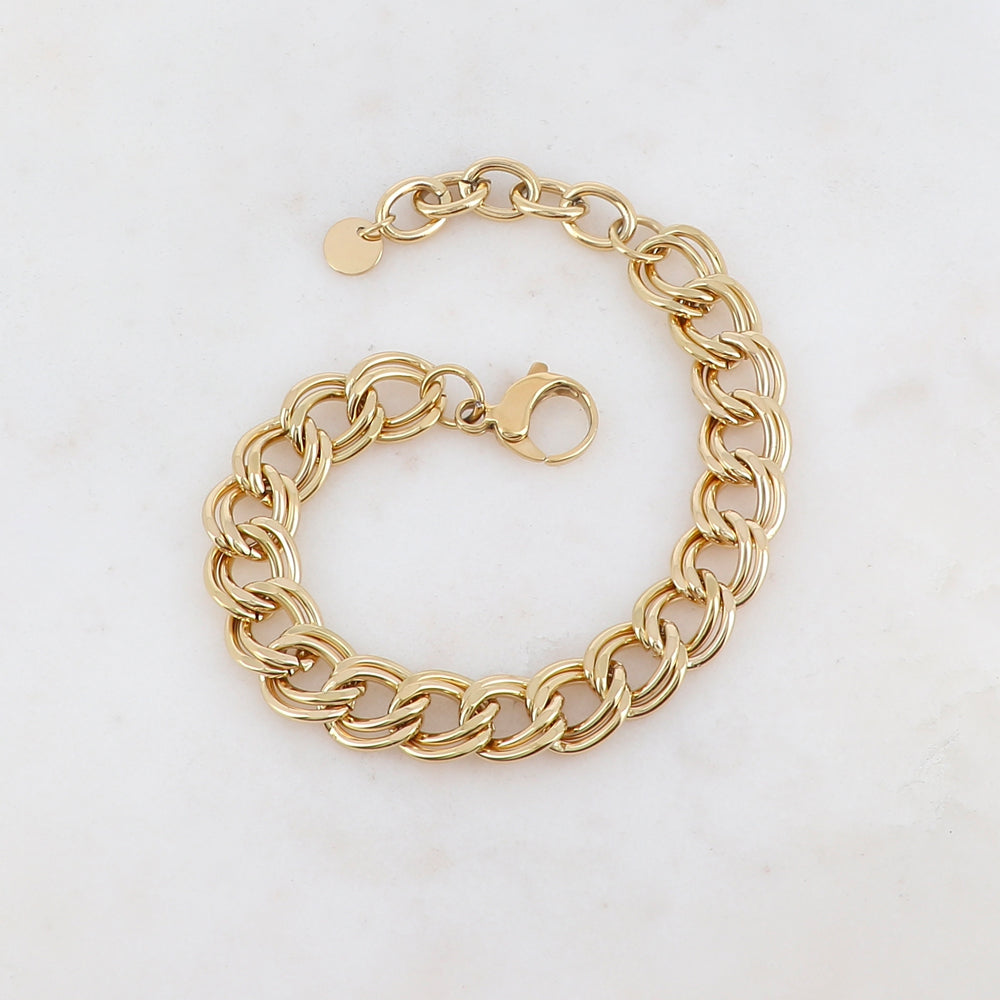 Bracelet double maille plate
