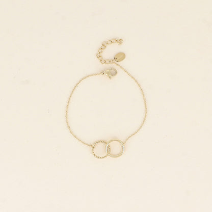 Bracelet - double anneau, l'un lisse et l'autre torsadé (16+3 cm)