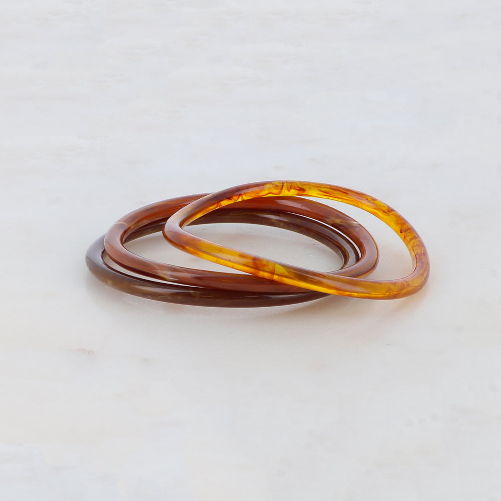 Lot de 3 joncs fermés en résine (TAILLE S)Dimensions intérieures du jonc : 6,2 x 6,2 cm - Epaisseur : 5 mm