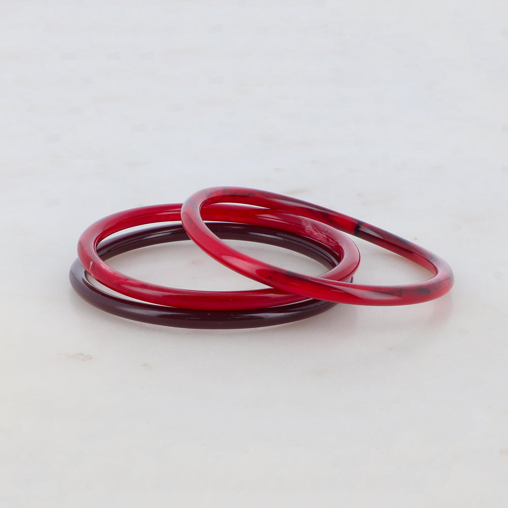 Lot de 3 joncs fermés en résine (TAILLE S)Dimensions intérieures du jonc : 6,2 x 6,2 cm - Epaisseur : 5 mm