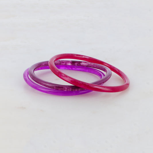 Lot de 3 joncs fermés en résine (TAILLE S)Dimensions intérieures du jonc : 6,2 x 6,2 cm - Epaisseur : 5 mm