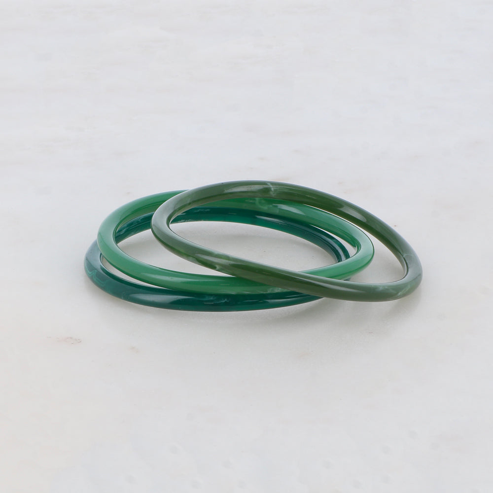 Lot de 3 joncs fermés en résine (TAILLE S)Dimensions intérieures du jonc : 6,2 x 6,2 cm - Epaisseur : 5 mm