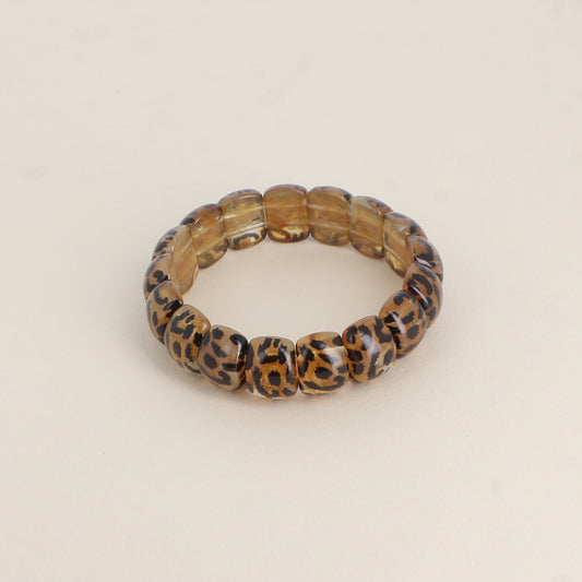 Bracelet élastique - perles en résine Dimensions intérieures du bracelet : 5,5 x 5,5 cm - Epaisseur : 15 mm