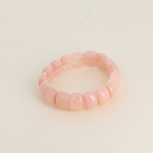 Bracelet élastique - perles en résine Dimensions intérieures du bracelet : 5,5 x 5,5 cm - Epaisseur : 15 mm