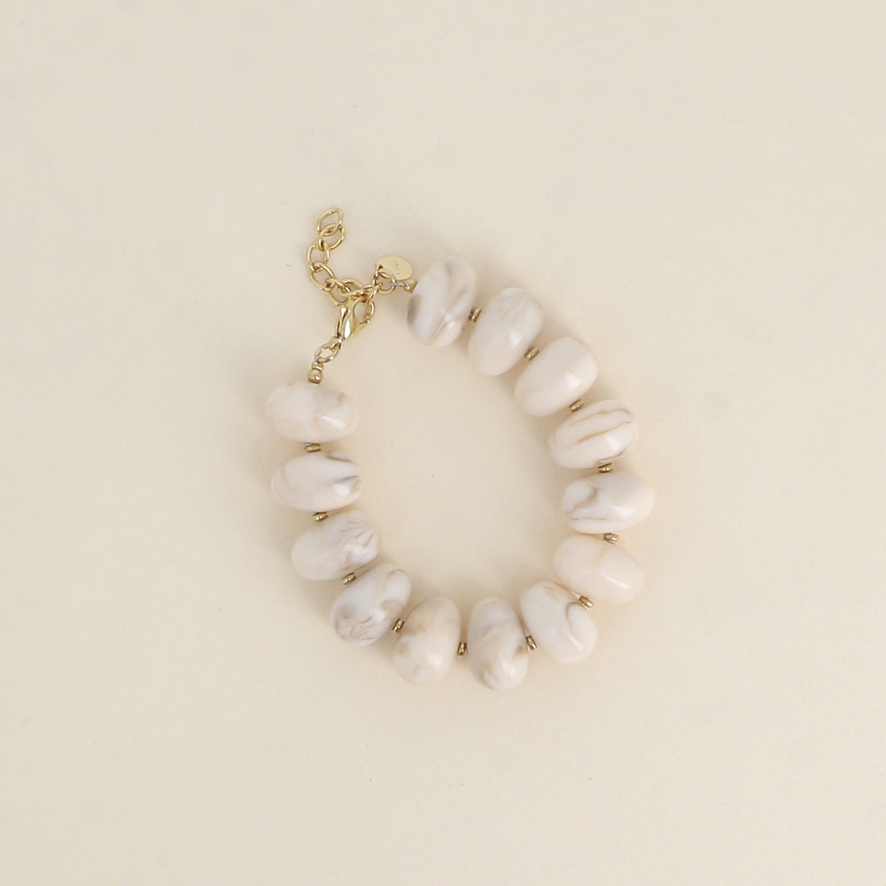 Bracelet - grosses perles de résine ovales