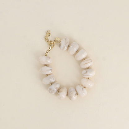 Bracelet - grosses perles de résine ovales
