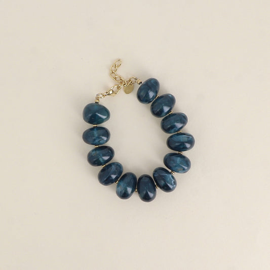 Bracelet - grosses perles de résine ovales