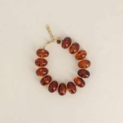 Bracelet - grosses perles de résine ovales
