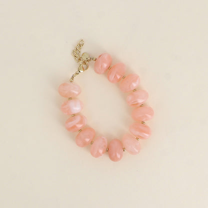 Bracelet - grosses perles de résine ovales
