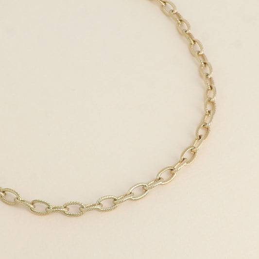 Collier - maille ovale striée 40+7 cm