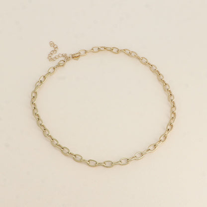 Collier - maille ovale striée 40+7 cm