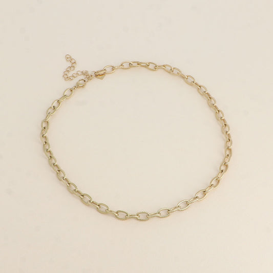 Collier - maille ovale striée 40+7 cm