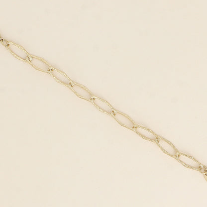 Bracelet - maille aux grands anneaux ovales texturés 16+3 cm
