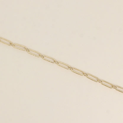 Bracelet - maille aux anneaux ovales texturés (16+3 cm)