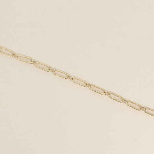 Bracelet - maille aux anneaux ovales texturés (16+3 cm)