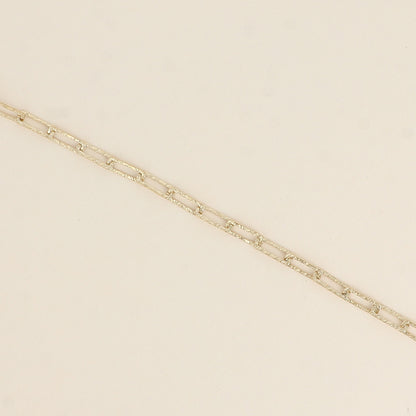 Bracelet - maille aux anneaux rectangulaires texturés (16+3 cm)