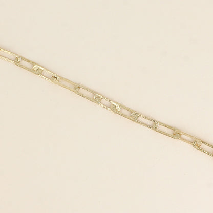 Bracelet - maille aux anneaux rectangulaires texturés (16+3 cm)