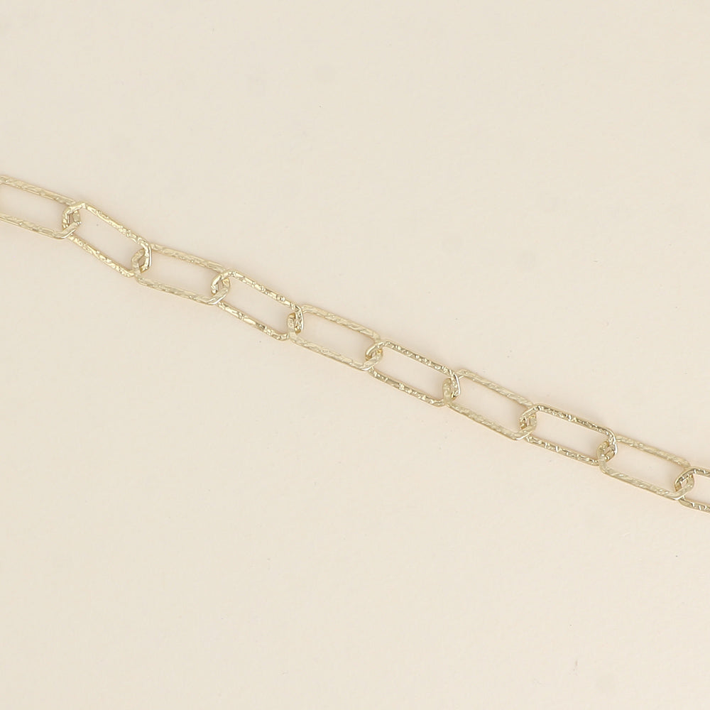 Bracelet - maille aux anneaux hexagonaux texturés (16+3 cm)