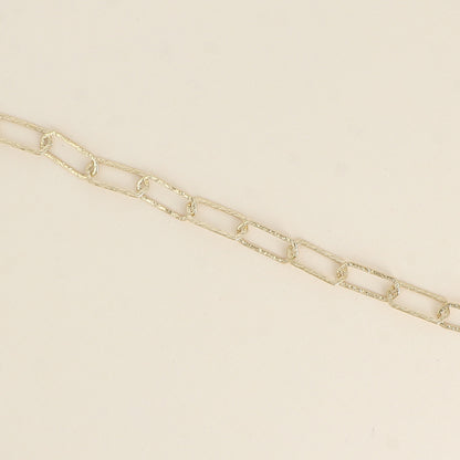 Bracelet - maille aux anneaux hexagonaux texturés (16+3 cm)