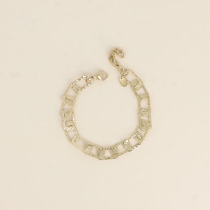 Bracelet - maille aux anneaux rectangulaires texturés (16+3 cm)