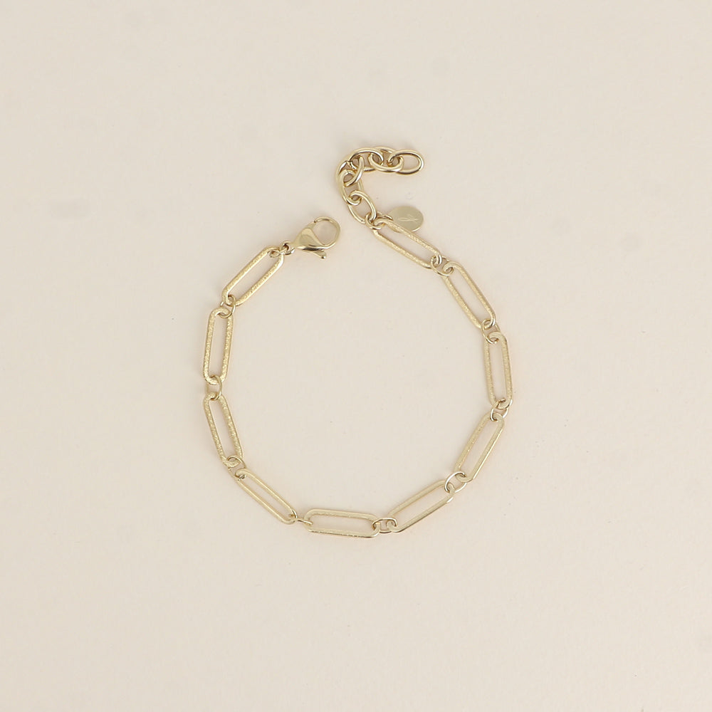 Bracelet - maille aux anneaux ovales effet mat brossé (16,5+3 cm)