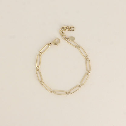 Bracelet - maille aux anneaux ovales effet mat brossé (16,5+3 cm)