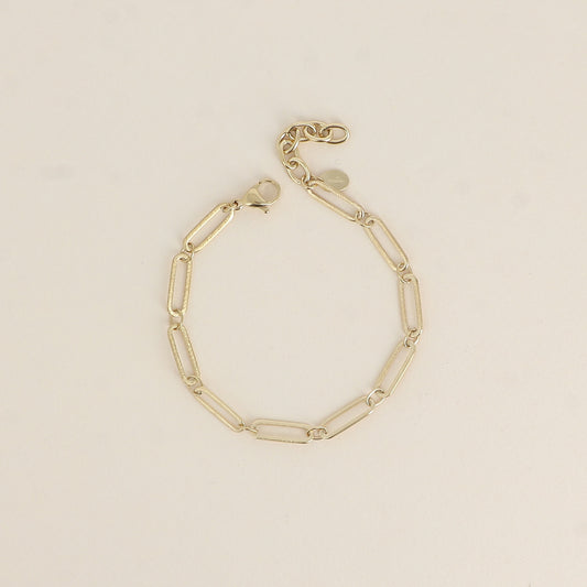 Bracelet - maille aux anneaux ovales effet mat brossé (16,5+3 cm)