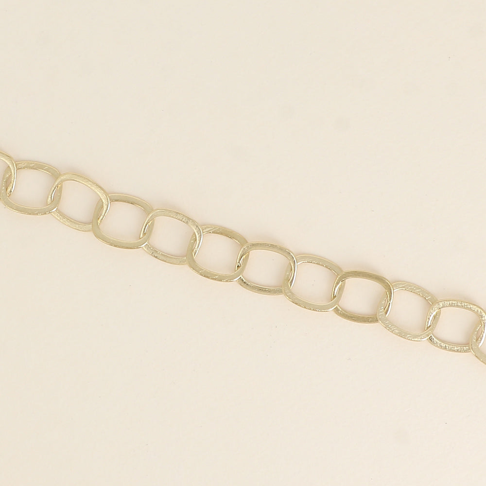 Bracelet - maille aux grands anneaux ovales effet mat brossé (16,5+3 cm)