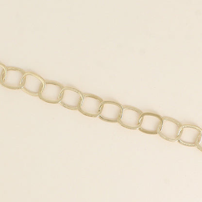 Bracelet - maille aux grands anneaux ovales effet mat brossé (16,5+3 cm)