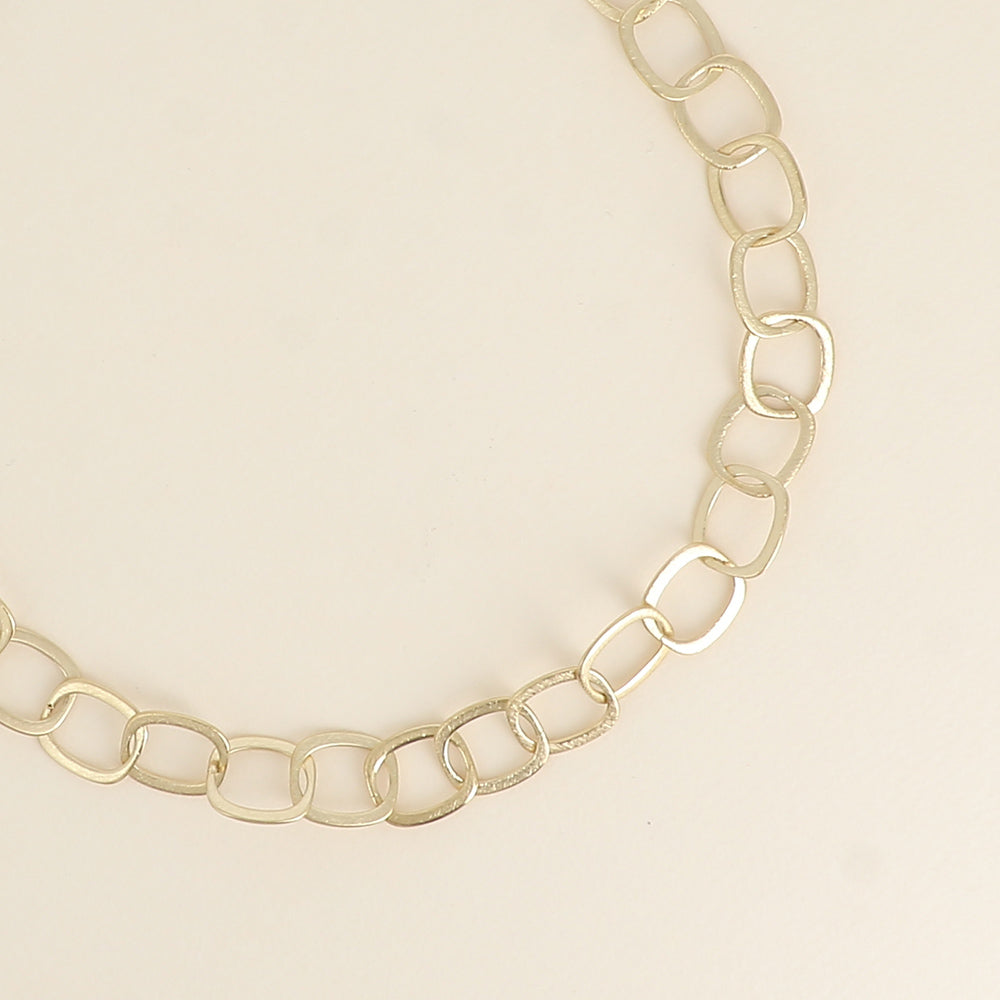 Collier - maille aux grands anneaux ovales effet mat brossé 41+7 cm