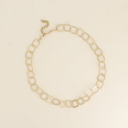 Collier - maille aux grands anneaux ovales effet mat brossé 41+7 cm