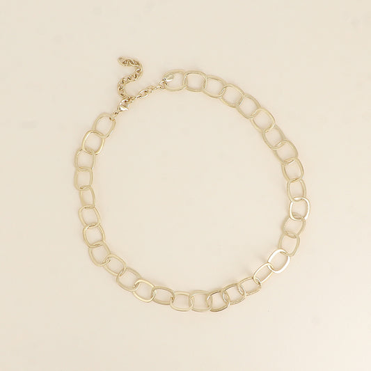 Collier - maille aux grands anneaux ovales effet mat brossé 41+7 cm