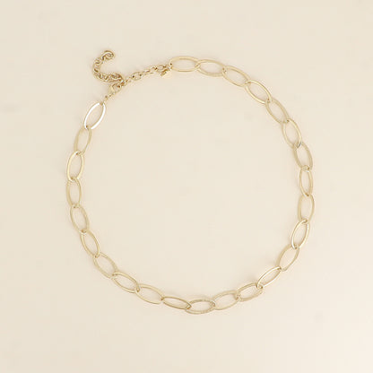 Collier - maille aux anneaux ovales effet mat brossé 41+7 cm