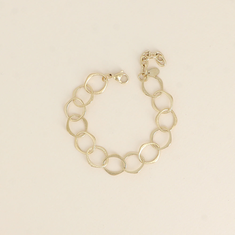 Bracelet - maille aux grands anneaux ovales effet mat brossé 16,5+3 cm