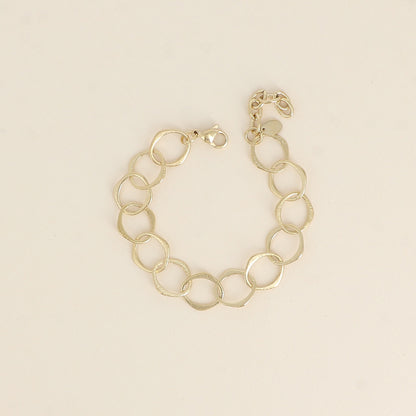 Bracelet - maille aux grands anneaux ovales effet mat brossé 16,5+3 cm