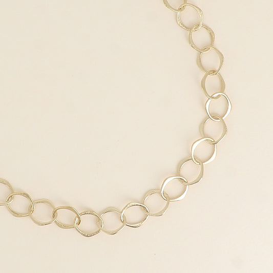 Collier - maille aux grands anneaux ovales effet mat brossé 41+7 cm