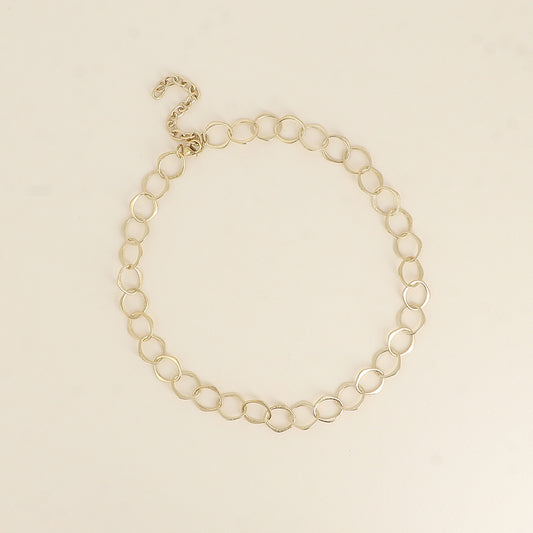Collier - maille aux grands anneaux ovales effet mat brossé 41+7 cm